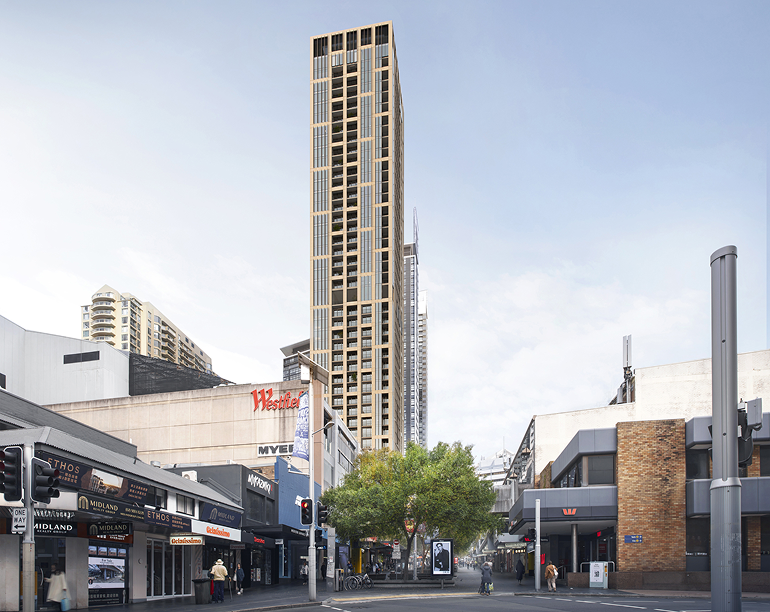 Rendering of the high-rise apartment complex in Chatswood, Sydney, Australia Rendering of the high-rise apartment complex in Chatswood, Sydney, Australia